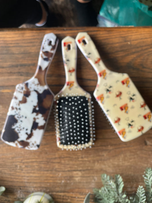 Western Print Hairbrush