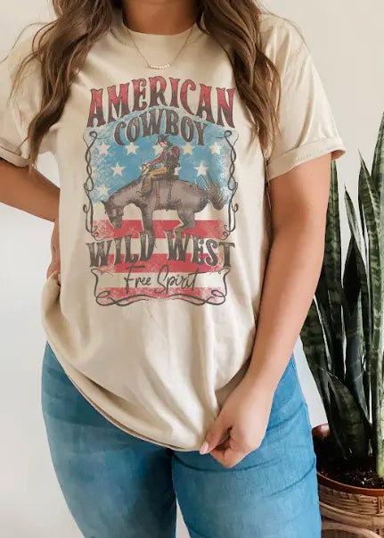 American Cowboy Wild West Graphic Tee Shirt