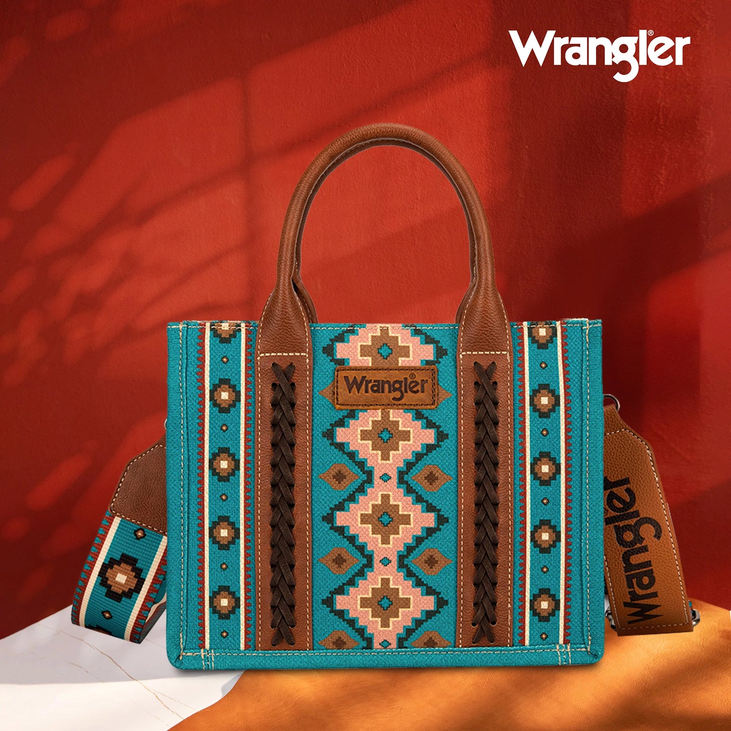 Wrangler Southwestern Print Crossbody in Turquoise