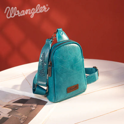 Wrangler Sling Crossbody bags, Tan, Black and Teal