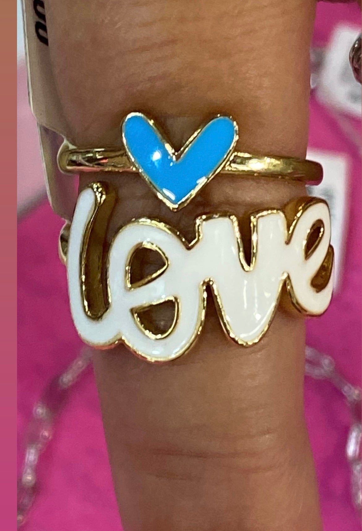 "Love" ring stack