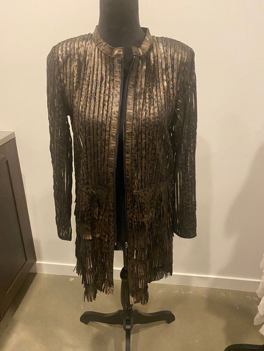 Dakota Mini Leather Duster in Cheetah