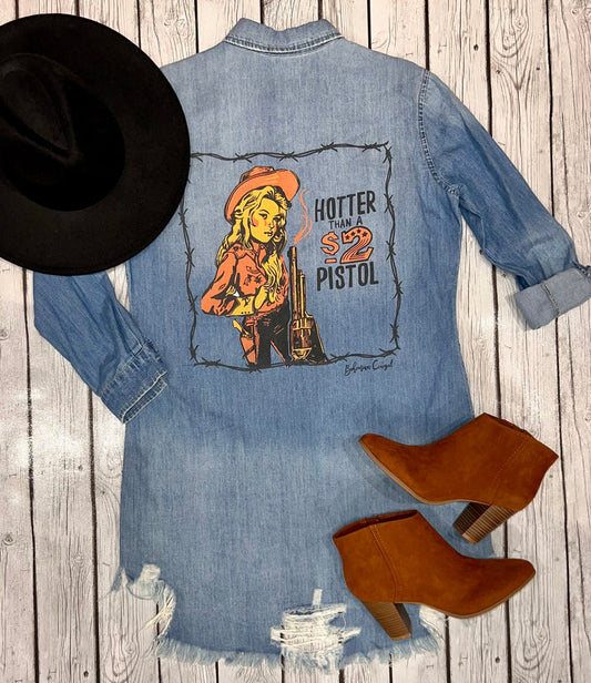 Hotter than a $2 Pistol Denim Dress