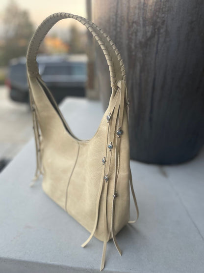 "Buckeye" Mini Leather Hobo Handbag