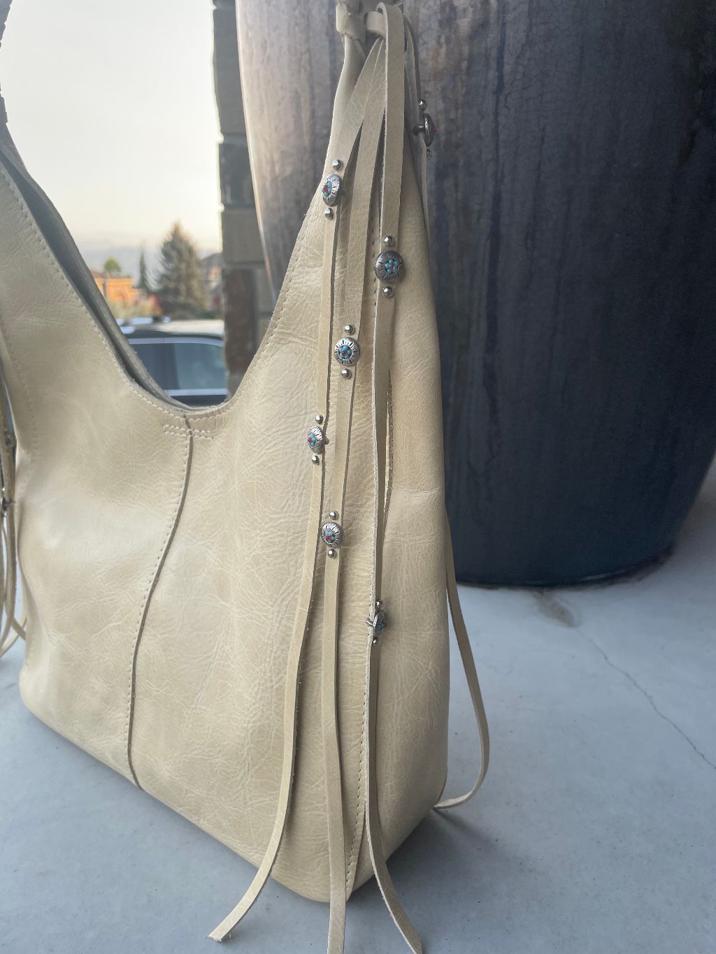 "Buckeye" Mini Leather Hobo Handbag