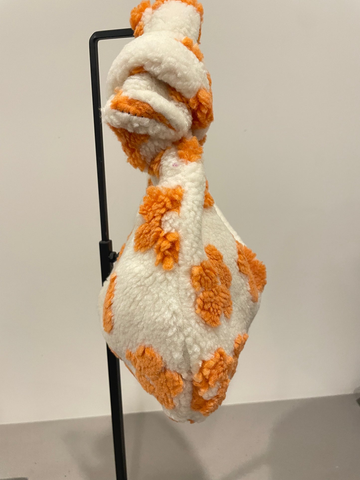 Orange Flower Sherpa Bag