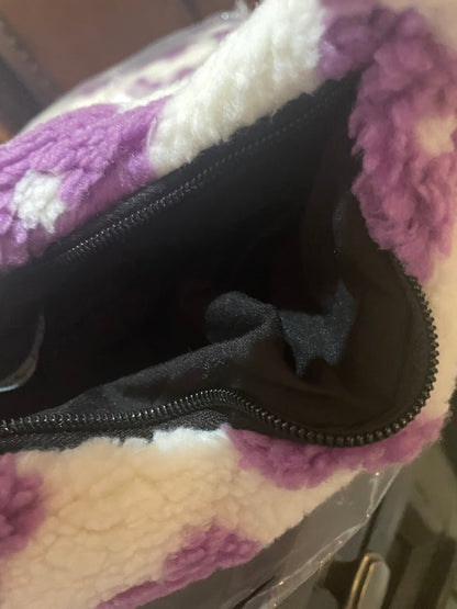 Purple Flower sherpa bag